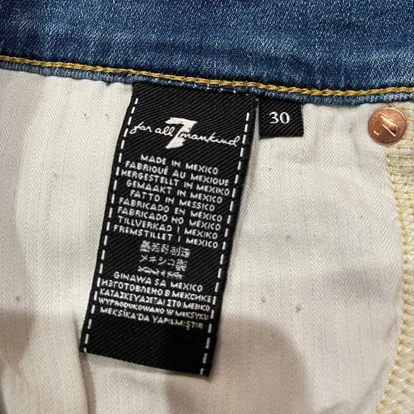 Seven 7 for all Mankind Womens Cut Off Denim Shorts Size 30 Frayed Raw EUC - Picture 5 of 11